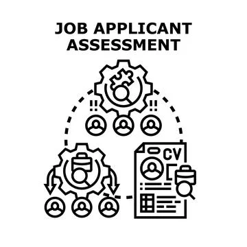 Job applicant assessment process for new employees Stock Illustration
