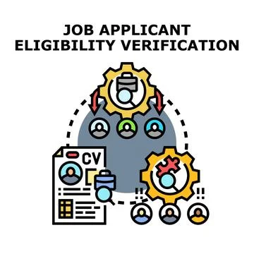Job applicant eligibility verification process icon concept Stock Illustration