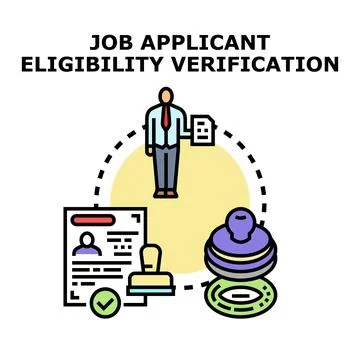 Job applicant eligibility verification process concept 스톡 일러스트