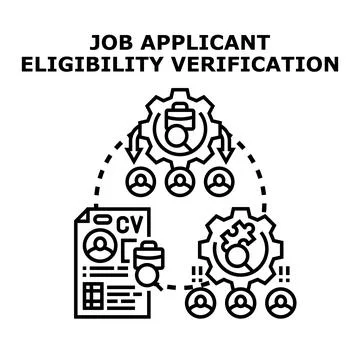 Job applicant eligibility verification process icon concept Stock Illustration