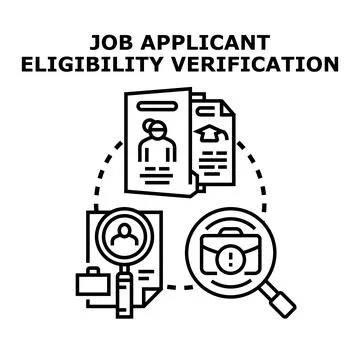 Job applicant eligibility verification process concept 스톡 일러스트