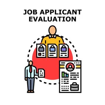 Job applicant evaluation process, hiring new employees Stock Illustration
