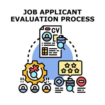 Job applicant evaluation process for recruitment and hiring Stock Illustration