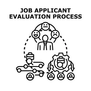 Job applicant evaluation process selecting best candidates イラスト素材