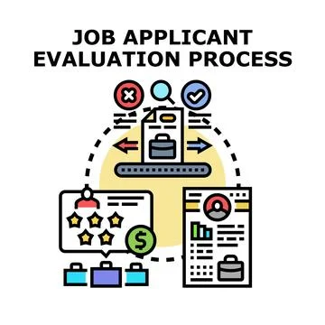 Job applicant evaluation process selecting new employee イラスト素材