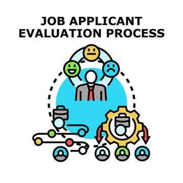 Job applicant evaluation process selecting best candidates イラスト素材