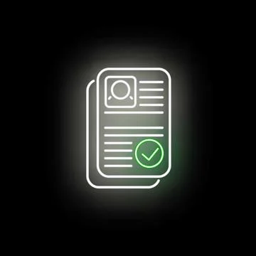 Job applicant resume document approved hiring process icon 库存插图