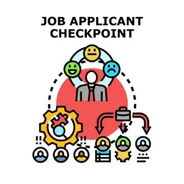 Job applicants navigating selection process and career growth path Stock Illustration