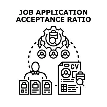 Job application acceptance ratio concept for hiring process Stock Illustration