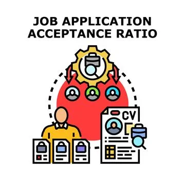 Job application acceptance ratio concept for hiring process Stock Illustration