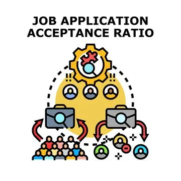 Job application acceptance ratio concept vector illustration Stock Illustration