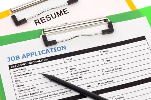 Job application and resume Stock Photos