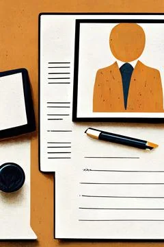 Job Application, Cartoon, Documents Stock Illustration
