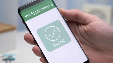 Job Application Directly on a Smartphone Device Stock Footage 100913393