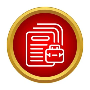 Job application documents with a briefcase icon Illustrazione stock