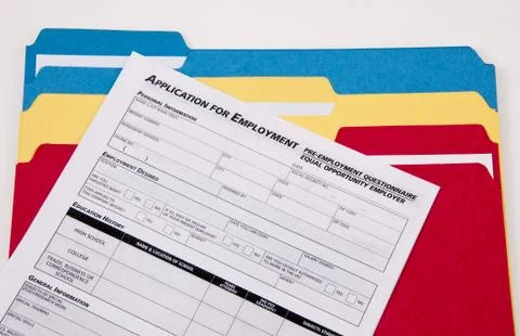 Job Application Folders Stock Photos