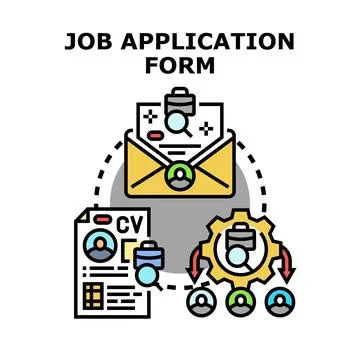 Job application form and hiring process concept Stock Illustration