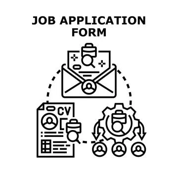 Job application form and hiring process concept Stock Illustration