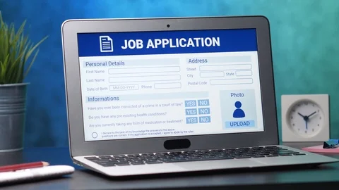 Job Application Form on a Laptop Computer Screen 스톡 동영상 106406296