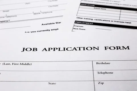 Job application form Stock Photos