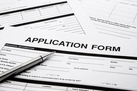 Job application form Stock Photos
