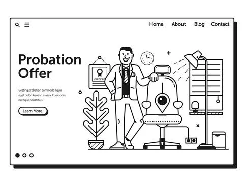 Job Application Form Web Page Landing Template Stock Illustration