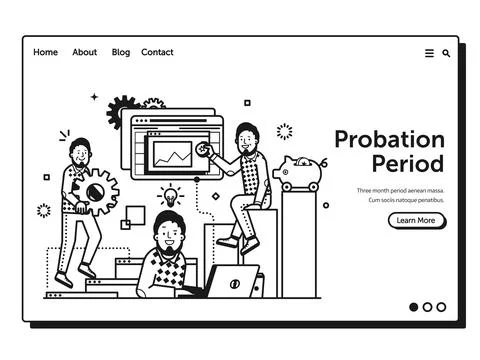 Job Application Form Web Page Landing Template Stock Illustration