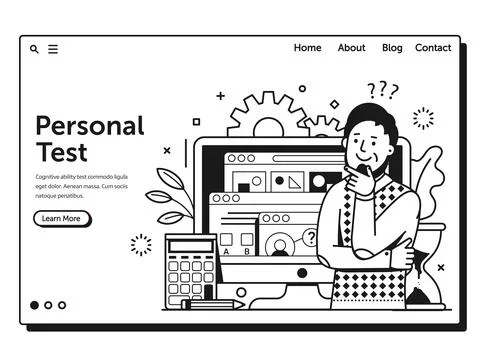 Job Application Form Web Page Landing Template Stock Illustration