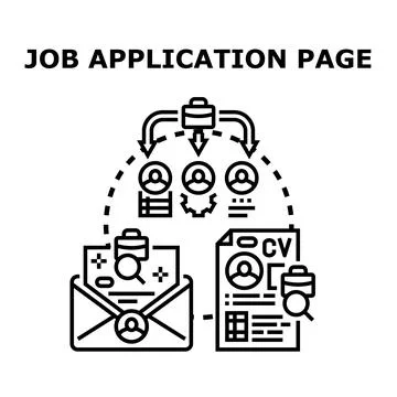 Job application page managing candidate selection process Stock Illustration