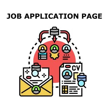 Job application page managing candidate selection process Stock Illustration