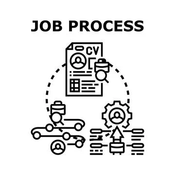 Job application process abstract concept illustration Stock Illustration