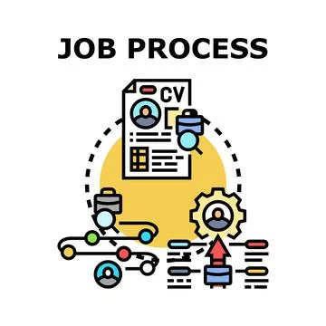 Job application process abstract concept illustration Stock Illustration
