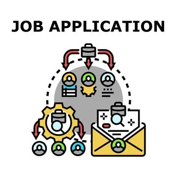 Job application process finding career candidate Stock Illustration
