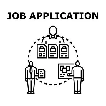 Job application process selecting new candidates concept Stock Illustration