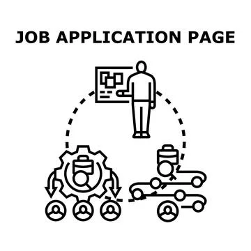 Job application process selecting new hires candidates Stock Illustration