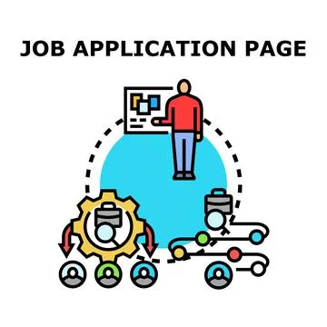 Job application process selecting new hires candidates Stock Illustration
