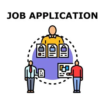 Job application process selecting new candidates concept Stock Illustration