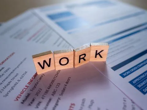 Job application process work documents home office professional setting clo.. Stock Photos