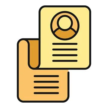 Job application resume profile document for recruitment process Stockillustratie