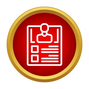 Job application resume profile on red golden button Stock Illustration