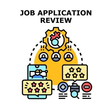 Job application review process with candidate evaluation Stock Illustration