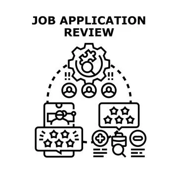 Job application review process with candidate evaluation Stock Illustration