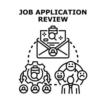 Job application review processing candidates selection concept Stock Illustration