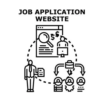 Job application website concept for online recruitment Stock Illustration