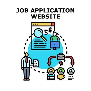 Job application website concept for online recruitment Stock Illustration