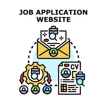 Job application website using online recruitment platform Stock Illustration