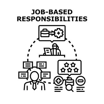 Job based responsibilities allocation and performance management Stock Illustration