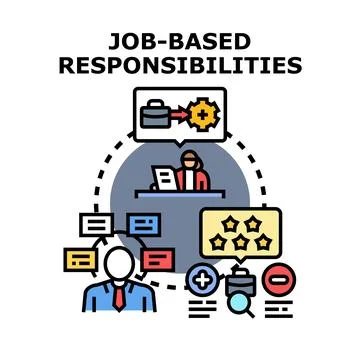 Job based responsibilities allocation and performance management Stock Illustration