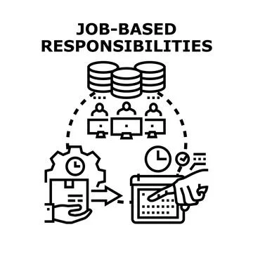 Job based responsibilities managing tasks and workflow planning イラスト素材