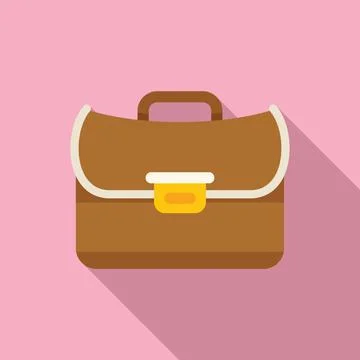 Job briefcase icon flat vector. Work bag Stock Illustration